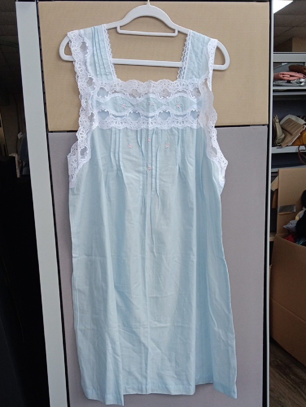 Mint Green Lace Trim Women's Nightgown